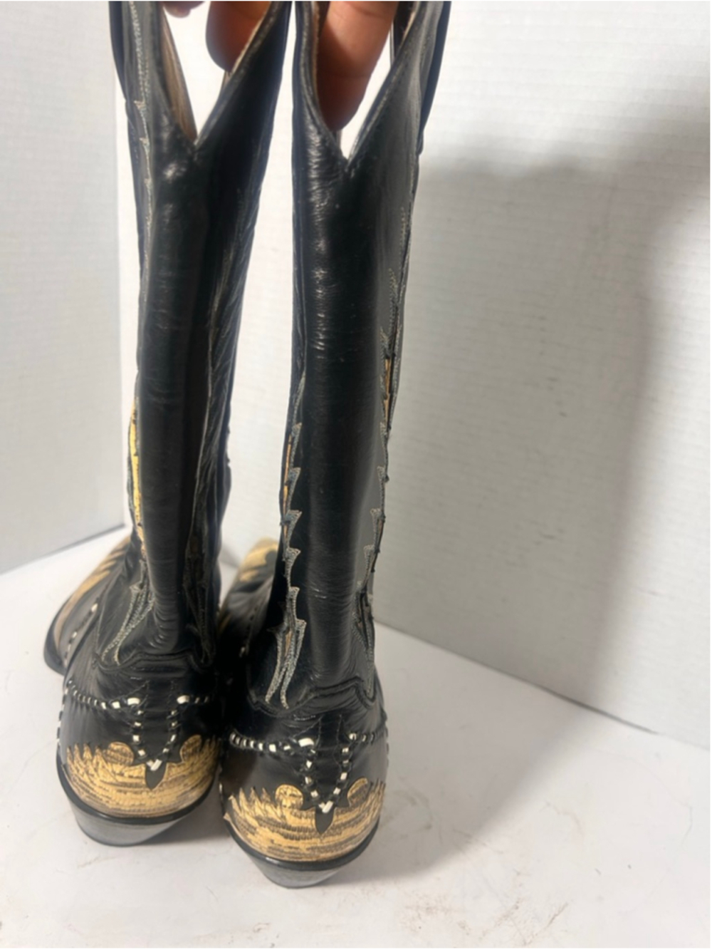 Tony Lama Lizard Fire Walkers Gold Heeled Boots 9.5 Ranch Cowgirl Western - Picture 4 of 8